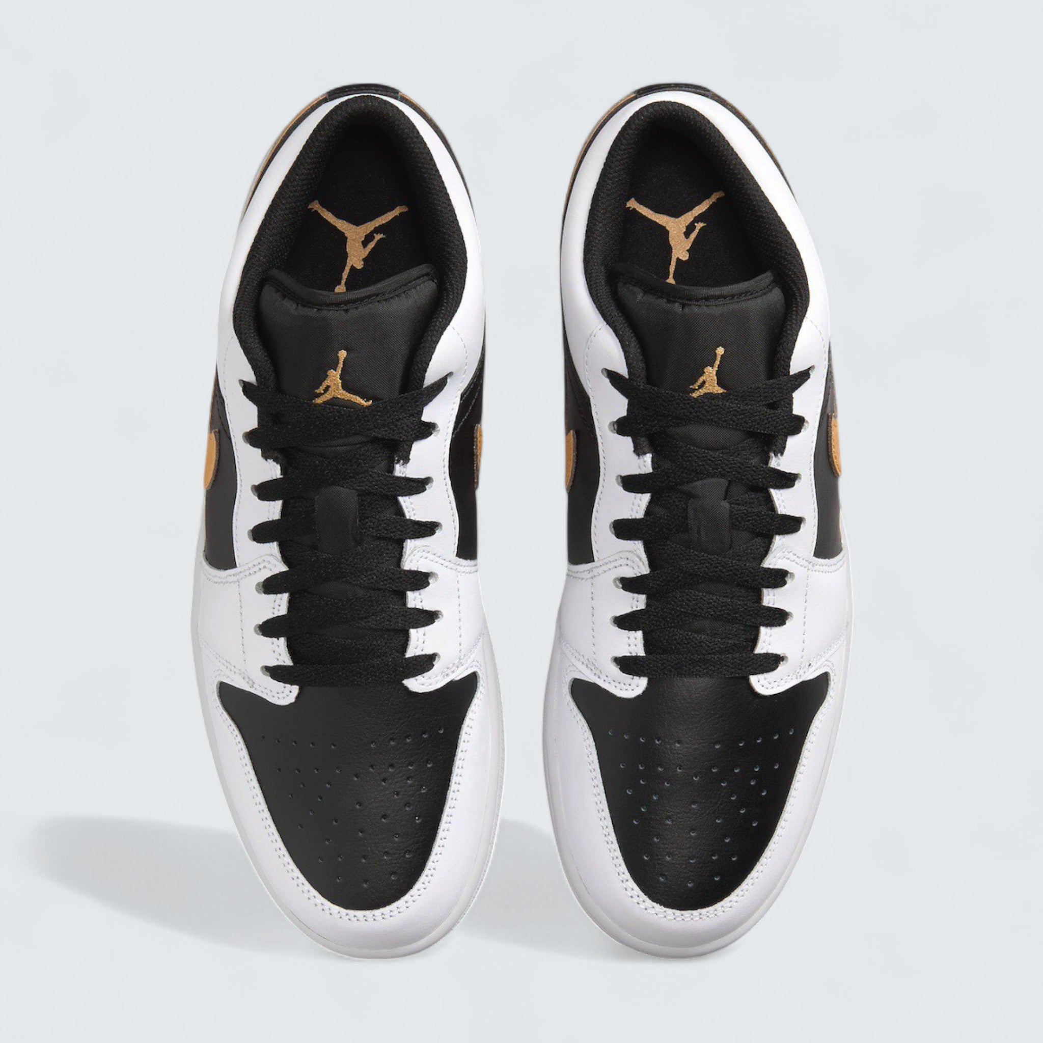 Air Jordan 1 Low 'White Black Metallic Gold Swoosh'