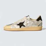 Ball Star LAB 'Silver Leather with Black Suede Star and Heel Tab'