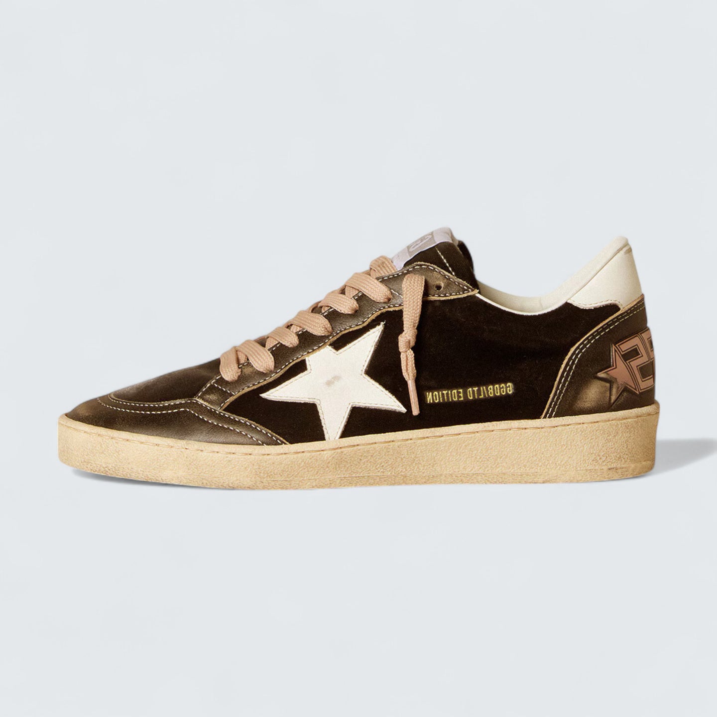 Ball Star LTD 'Black Velvet with White Leather Star and Heel Tab'
