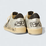 Ball Star LTD 'Silver Crackle Leather with Dark Gray Suede Star and Heel Tab'