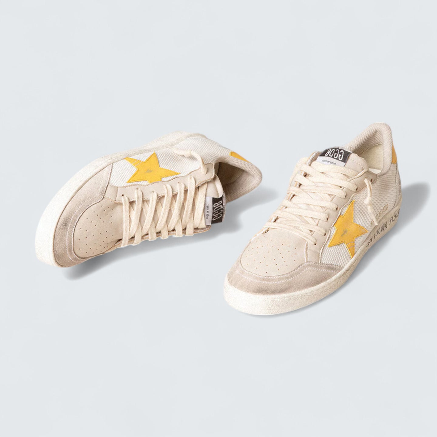 Ball Star LTD 'White Mesh with Yellow Leather Star and Heel Tab'