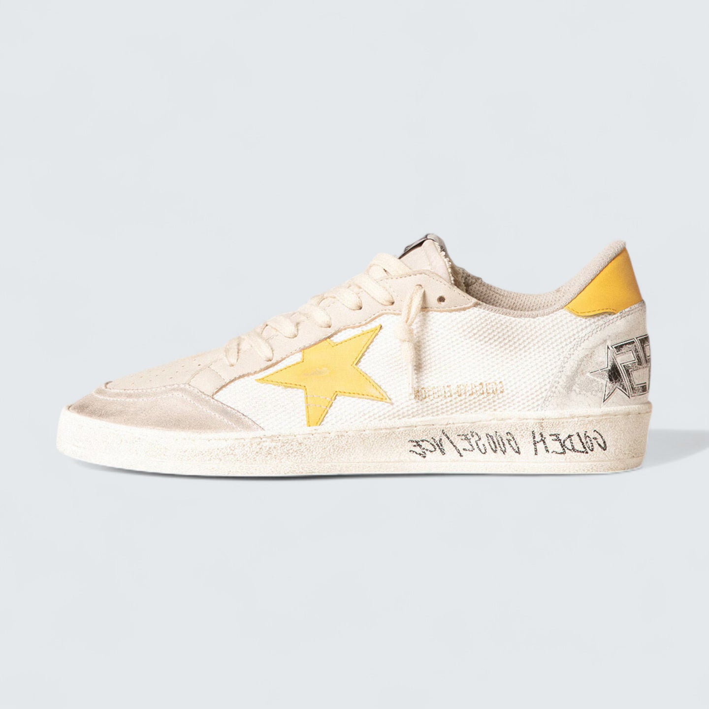 Ball Star LTD 'White Mesh with Yellow Leather Star and Heel Tab'