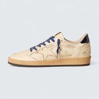 Ball Star LTD 'White Nappa Leather with Embroidered Star and Blue Patent Leather Heel Tab'