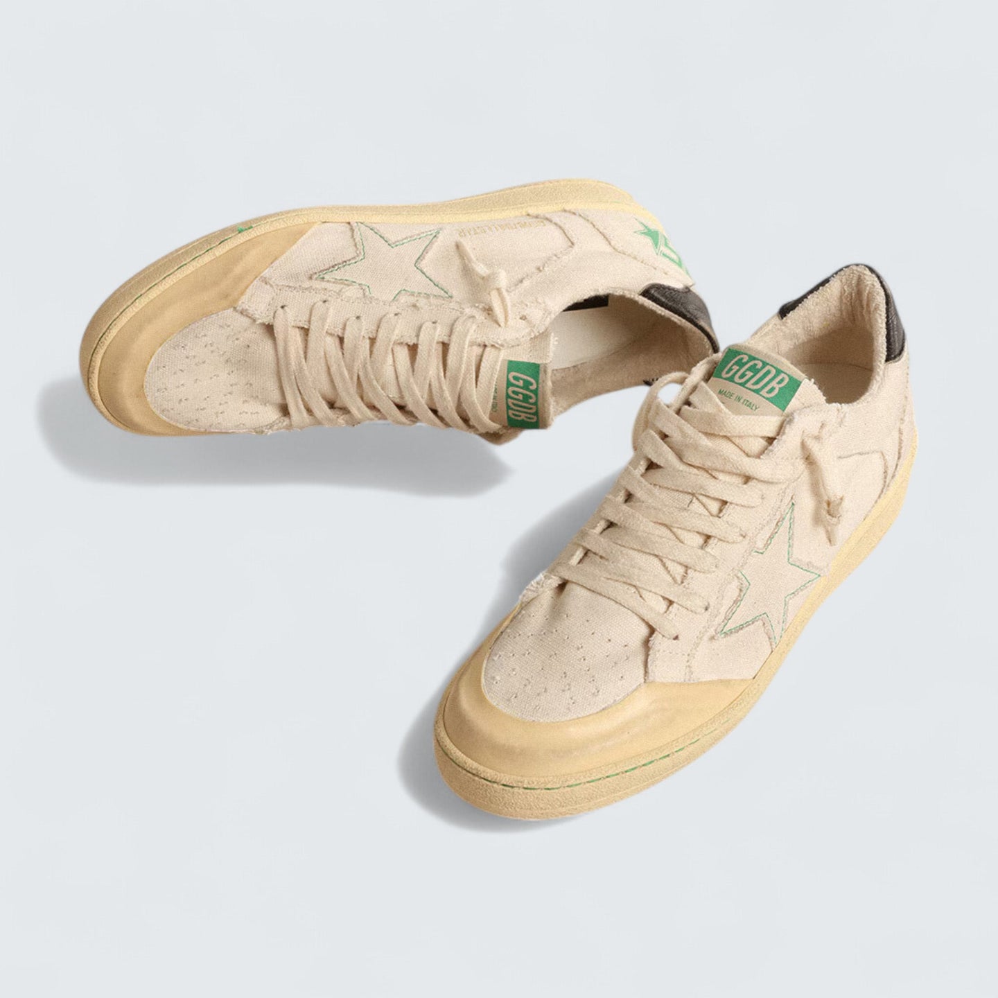 Ball Star LTD 'Vanilla Canvas Star and Leather Heel Tab'