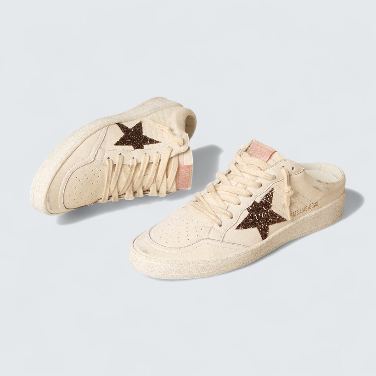 Ball Star Sabot 'Ivory Nappa with Bronze Glitter Star'