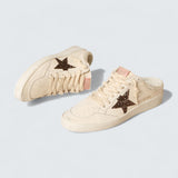 Ball Star Sabot 'Ivory Nappa with Bronze Glitter Star'