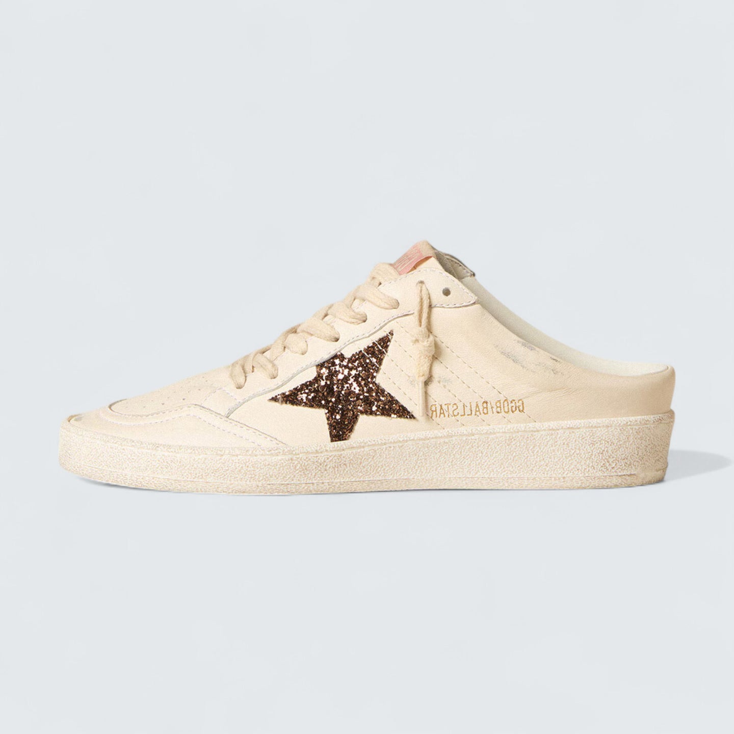Ball Star Sabot 'Ivory Nappa with Bronze Glitter Star'