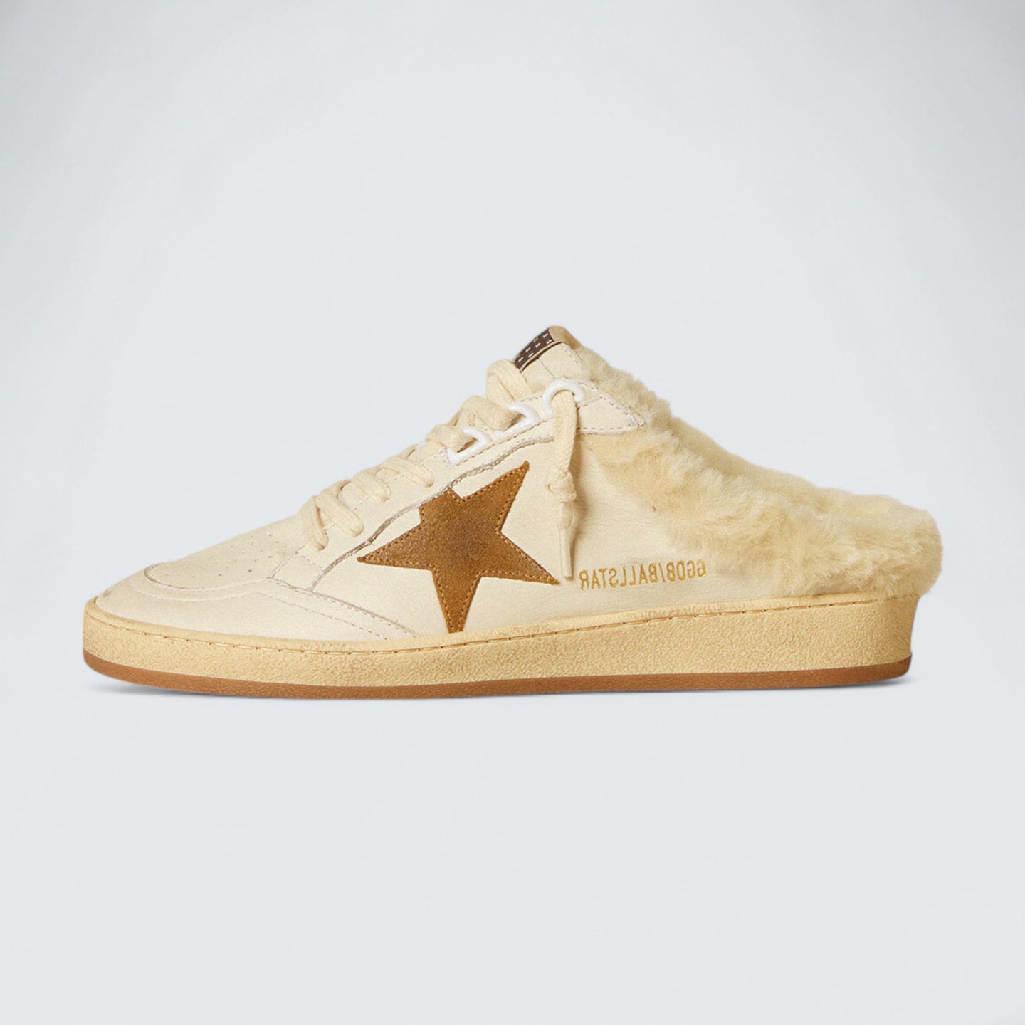 Ball Star Sabot 'Leather with Suede Star and Beige Shearling Lining'