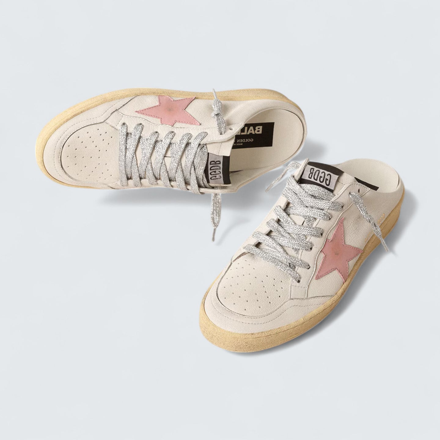 Ball Star Sabot 'White Nappa with Old-Rose Leather Star'