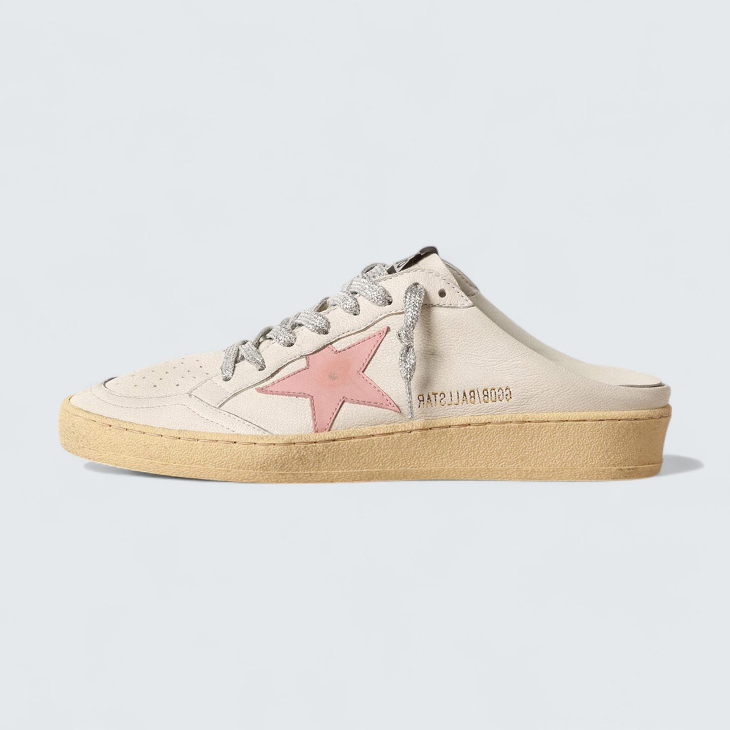 Ball Star Sabot 'White Nappa with Old-Rose Leather Star'