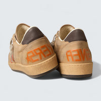 Ball Star 'Beige Nubuck with Croc-Print Leather Star and Nubuck Heel Tab'
