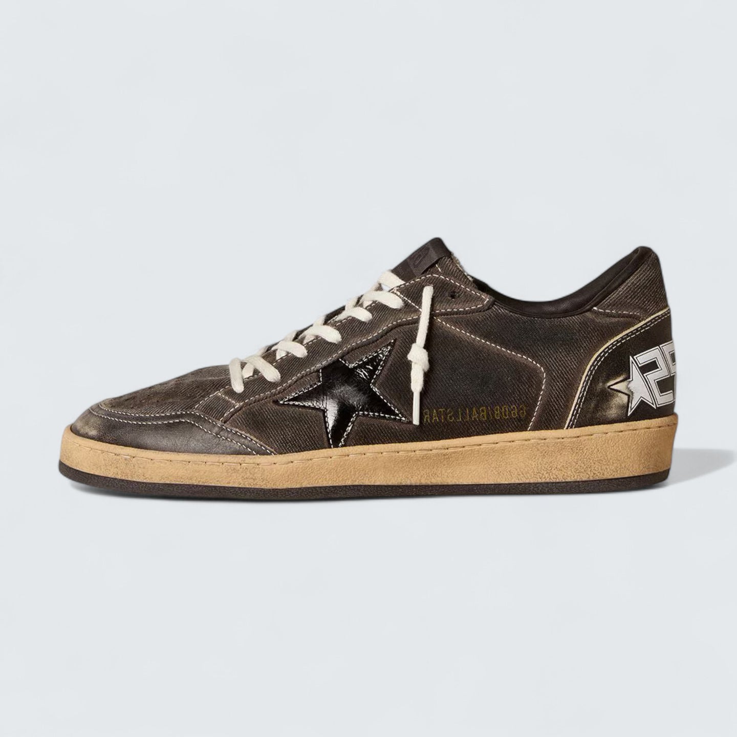 Ball Star 'Black Denim with Black Leather Star and Inserts'