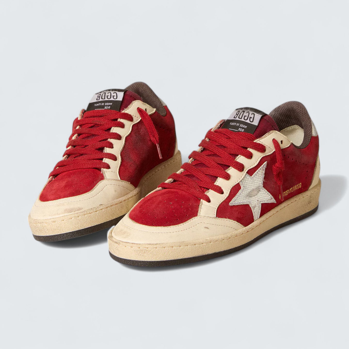 Ball Star 'Burgundy Suede with Silver Leather Star and Heel Tab'