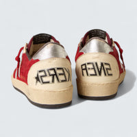 Ball Star 'Burgundy Suede with Silver Leather Star and Heel Tab'