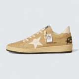 Ball Star 'Golden Swarovski Crystals with Milk-White Leather Star'