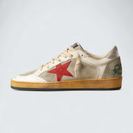 Ball Star 'Ice-Gray Suede with Red Leather Star and Silver Metallic Leather Heel Tab'
