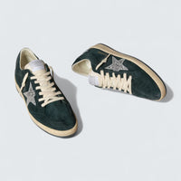 Ball Star 'Green Suede with Silver Glitter Star'