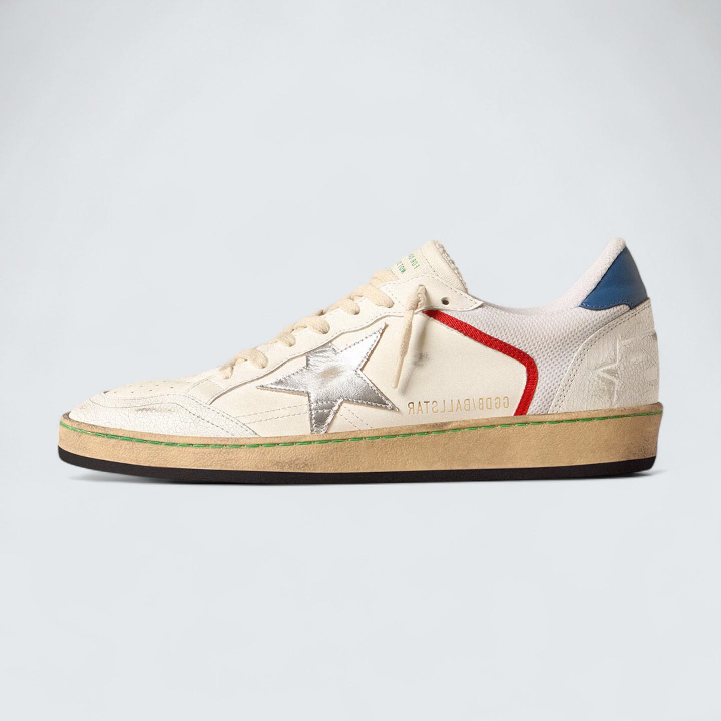 Ball Star 'White Nappa and Mesh with Silver Metallic Leather Star'
