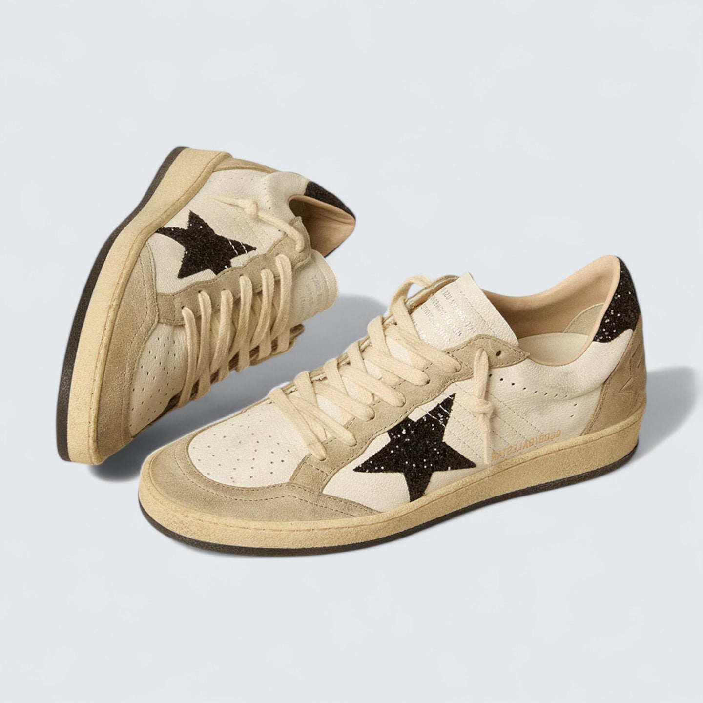 Ball Star 'Nappa and Suede with Black Glitter Star and Heel Tab'