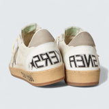 Ball Star 'White Nappa Leather with Gray Lizard-Print Nubuck Star and Heel Tab'
