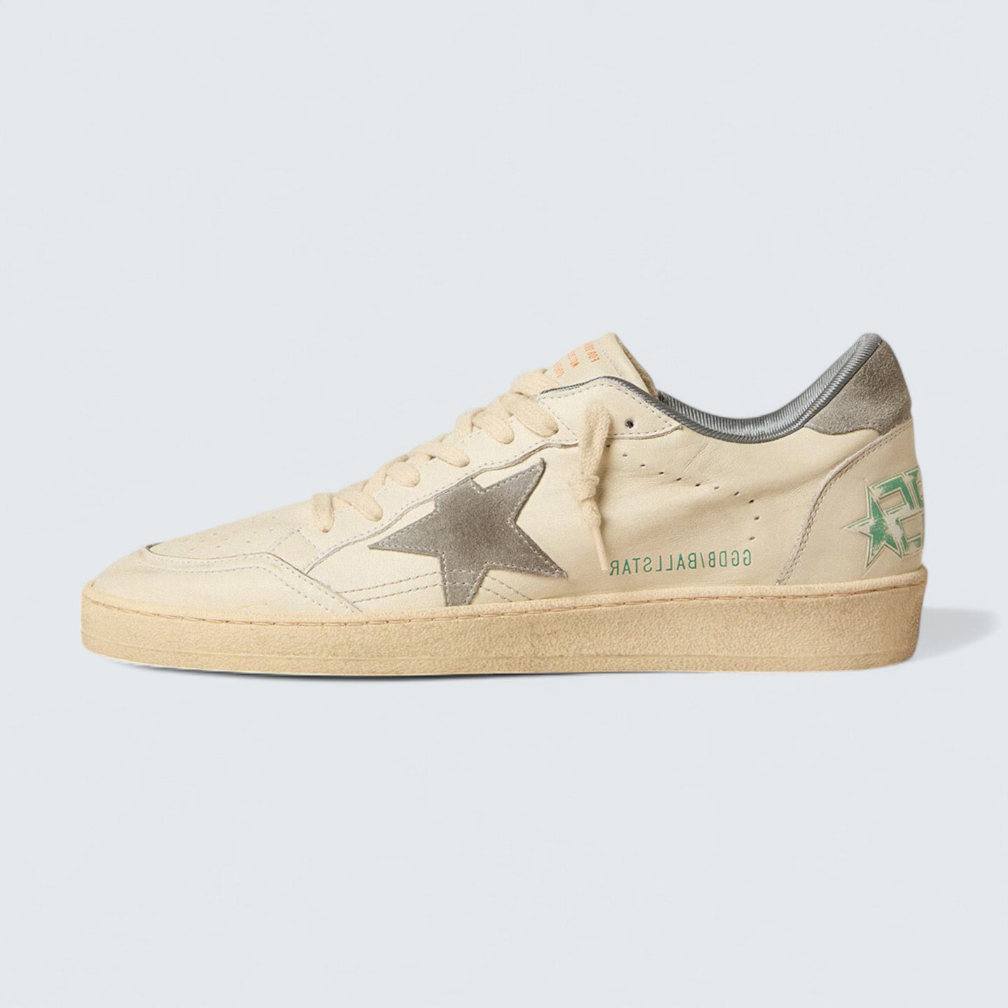 Ball Star 'Off-White Nappa Leather with Gray Suede Star and Heel Tab'