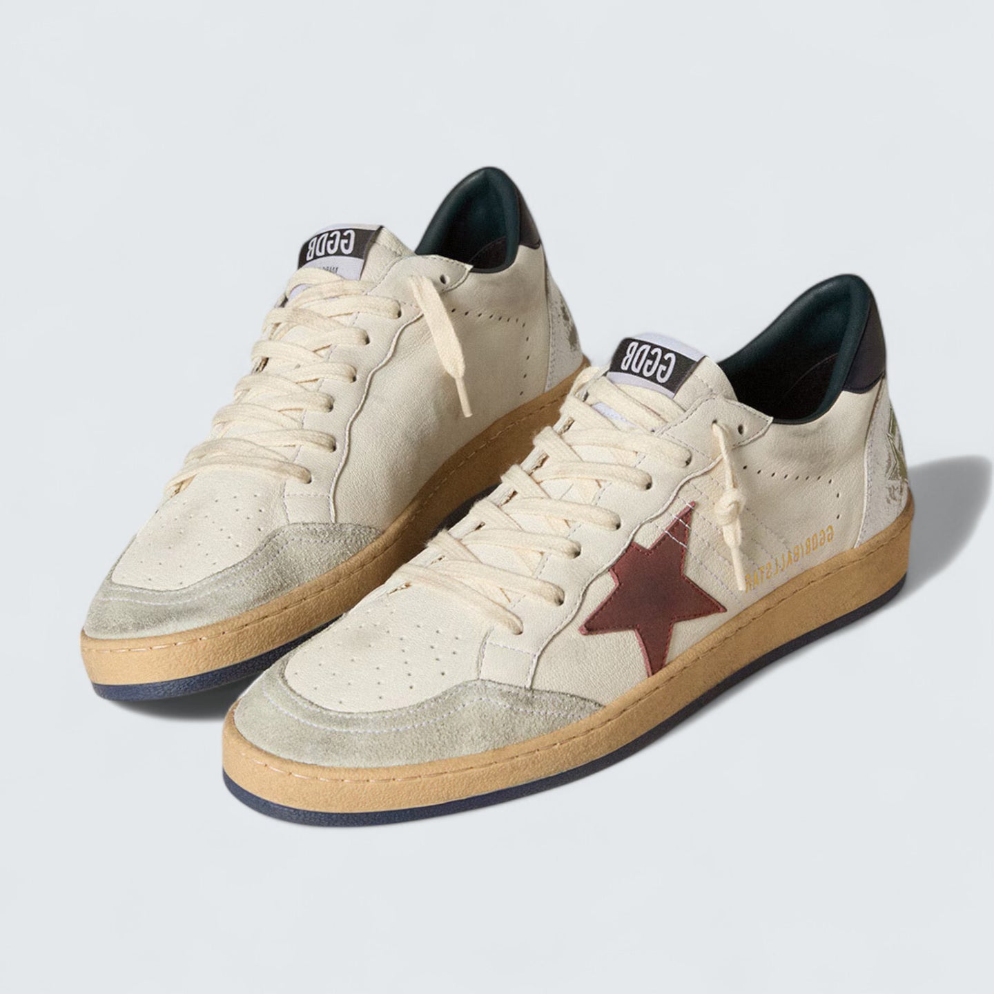 Ball Star 'White Nappa Leather with Brown Nubuck Star and Dark Blue Nappa Heel Tab'