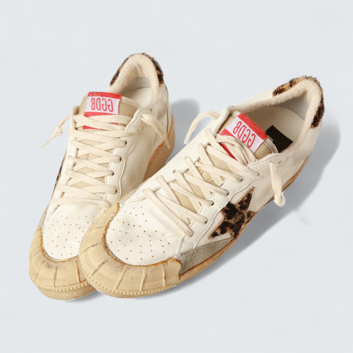 Ball Star 'Nappa with Leopard-Print Pony Skin Star and Heel Tab'