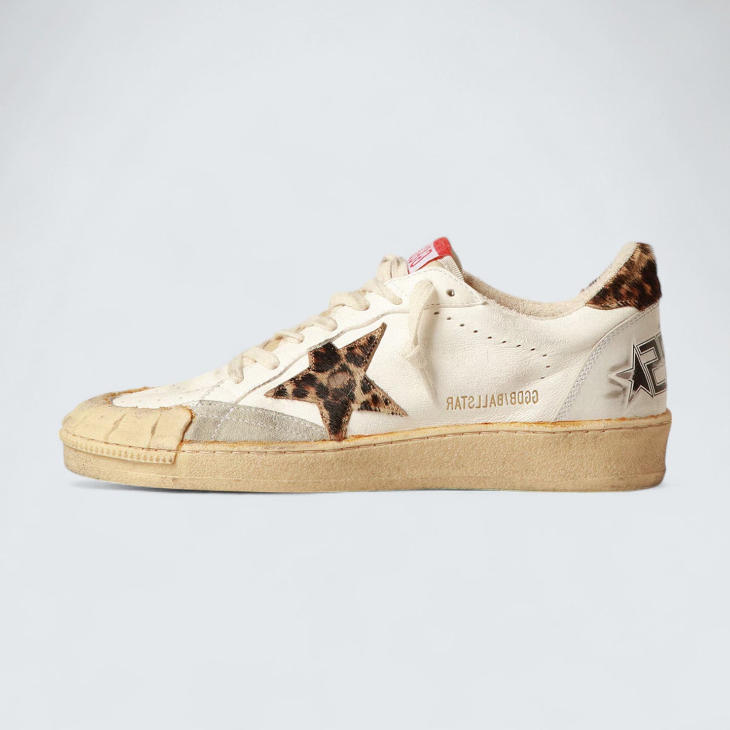 Ball Star 'Nappa with Leopard-Print Pony Skin Star and Heel Tab'