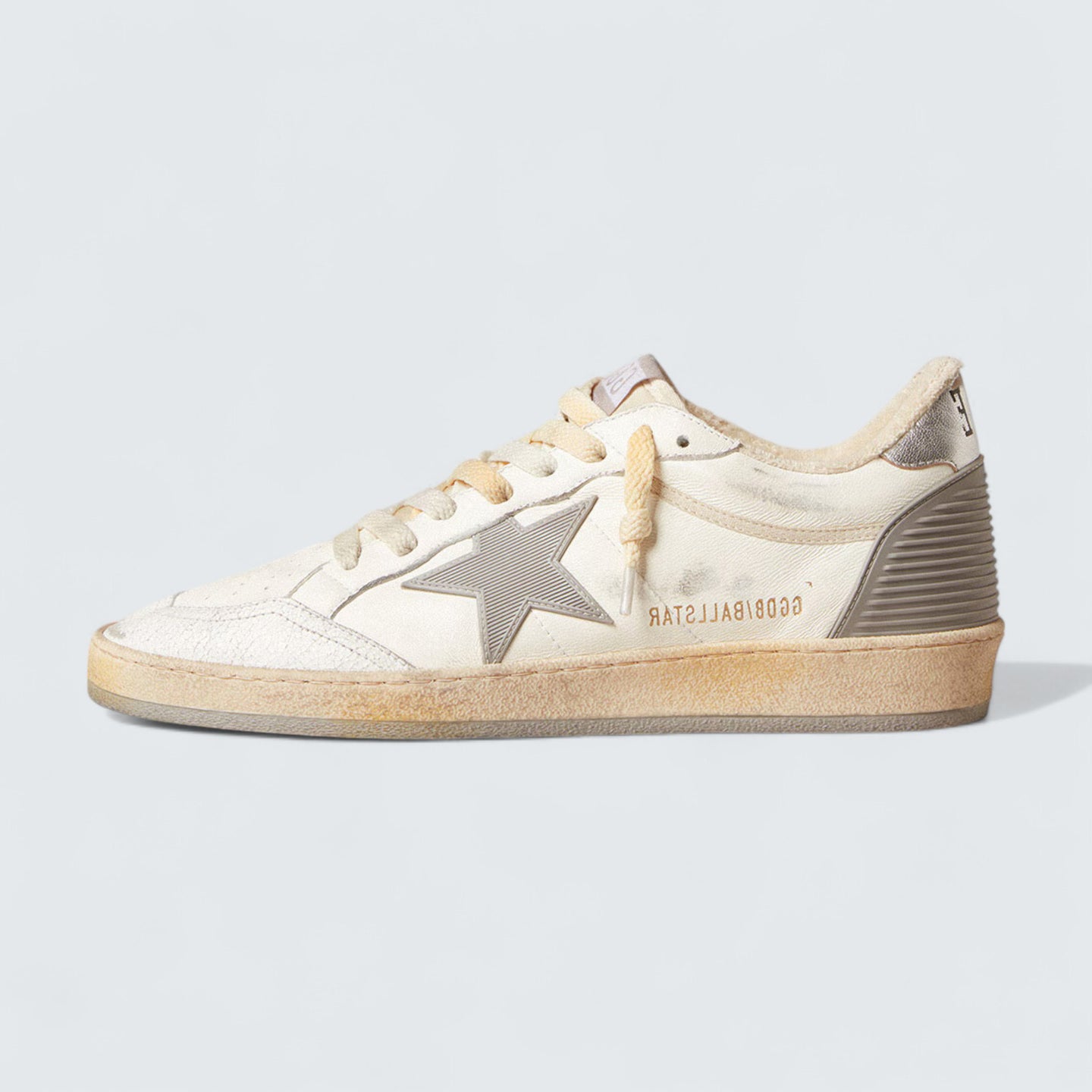 Ball Star 'White Nappa Leather with Gray Rubber Star and Silver Leather Heel Tab'