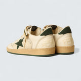 Ball Star 'White Nylon and Nappa Leather with Green Suede Star and Heel Tab'