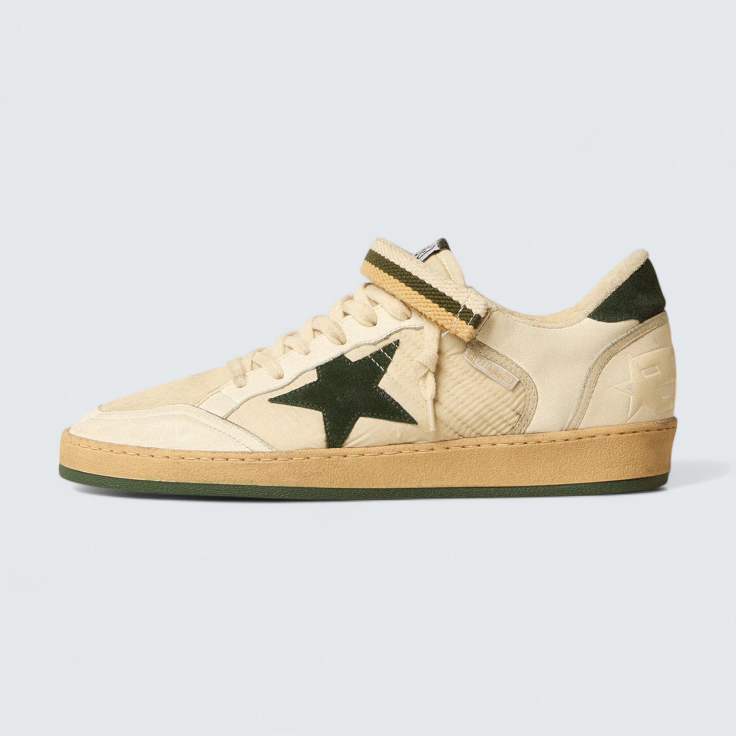 Ball Star 'White Nylon and Nappa Leather with Green Suede Star and Heel Tab'