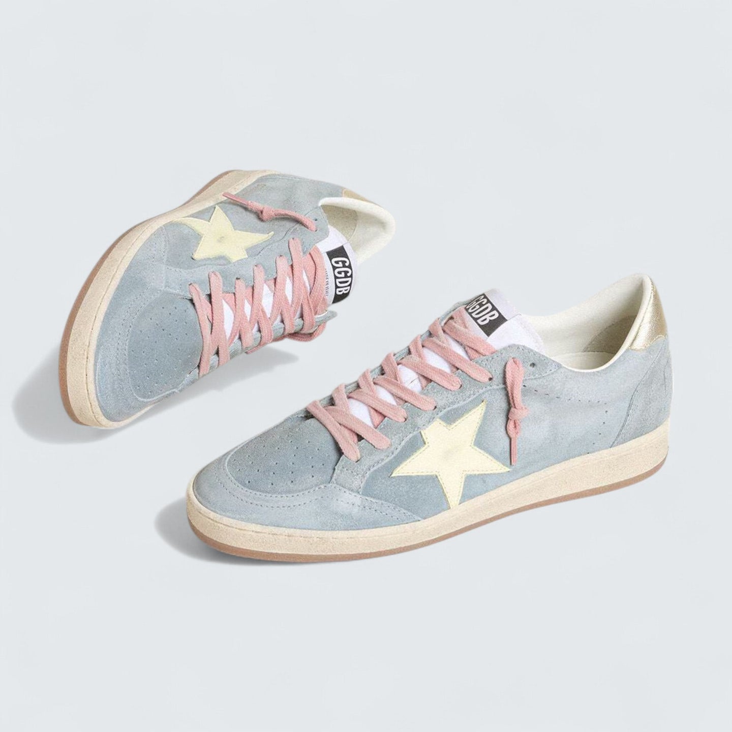 Ball Star 'Powder-Blue Suede with Cream-Colored Leather Star'