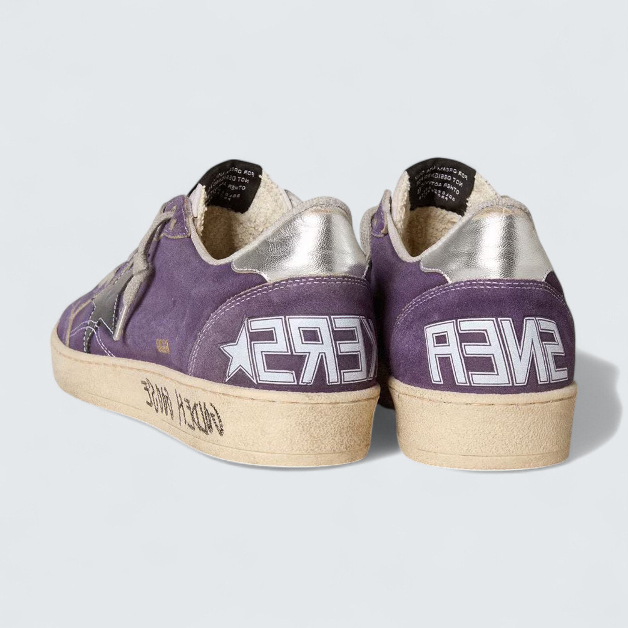 Ball Star 'Purple Suede with Blue Leather Star and Silver Metallic Leather Heel Tab'