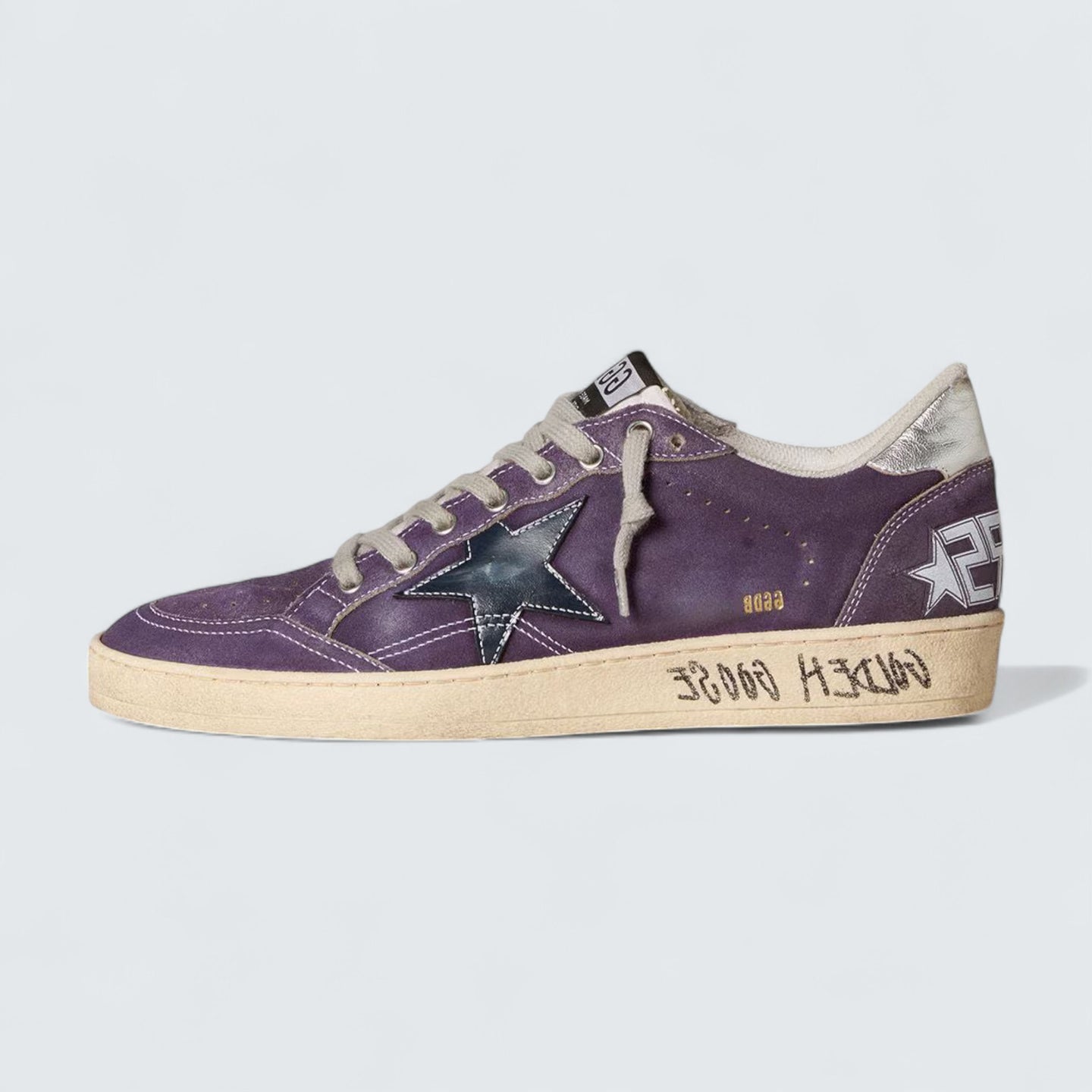 Ball Star 'Purple Suede with Blue Leather Star and Silver Metallic Leather Heel Tab'