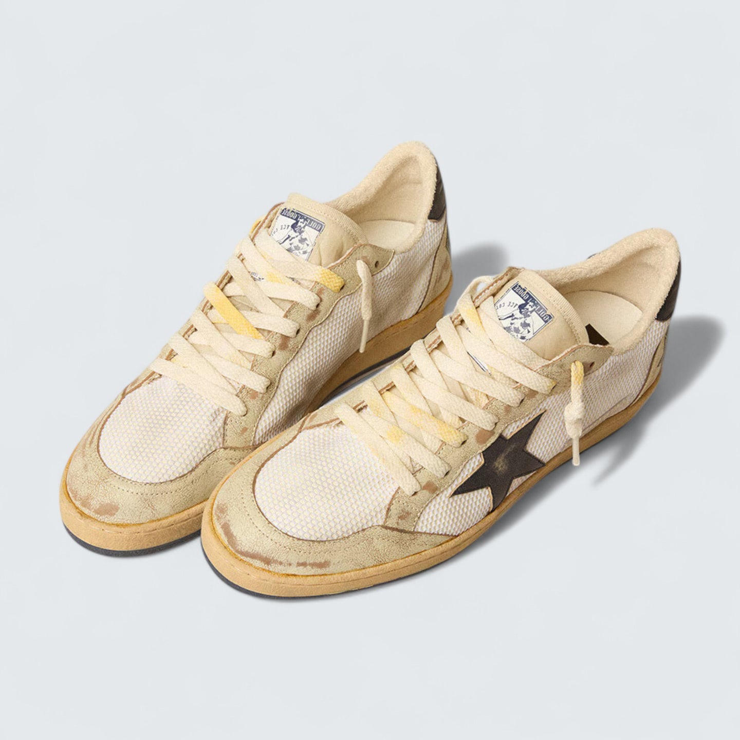 Ball Star 'White Mesh with Midnight-Blue Vintage Leather Star and Heel Tab'