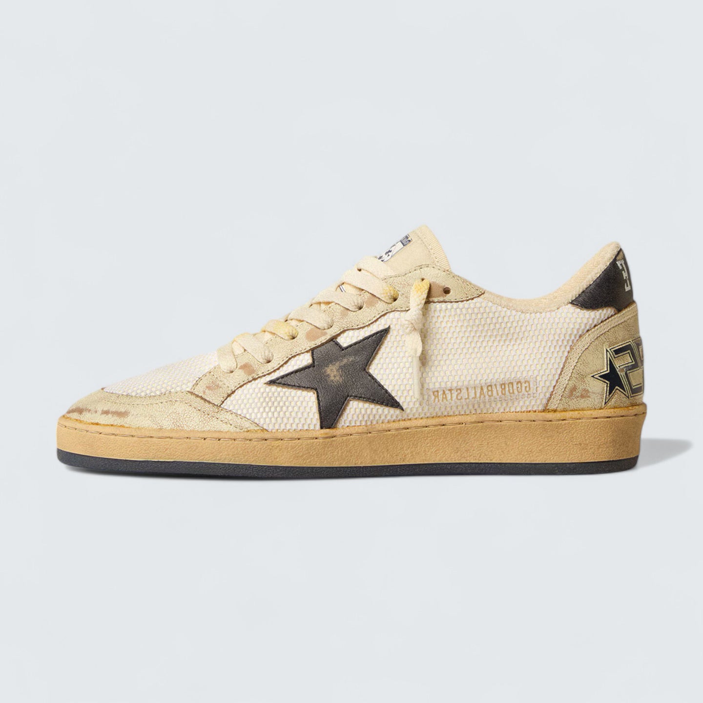 Ball Star 'White Mesh with Midnight-Blue Vintage Leather Star and Heel Tab'