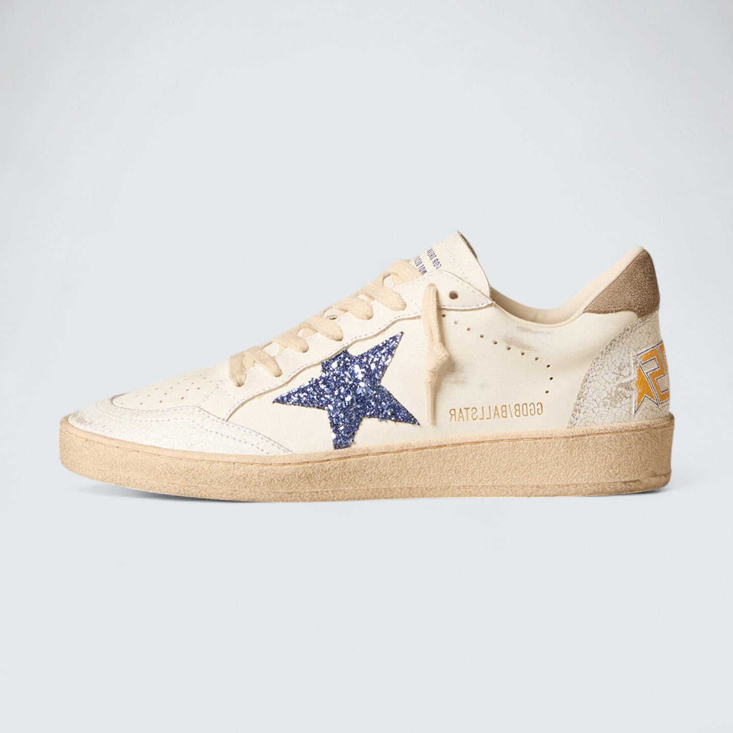 Ball Star 'Blue Glitter Star and Dove-Gray Suede Heel Tab'