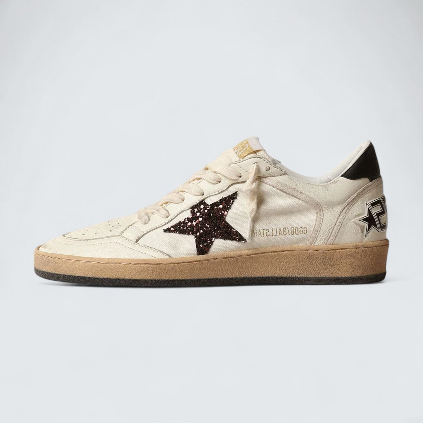 Ball Star 'Chicory-Coffee Glitter Star and Black Leather Heel Tab'