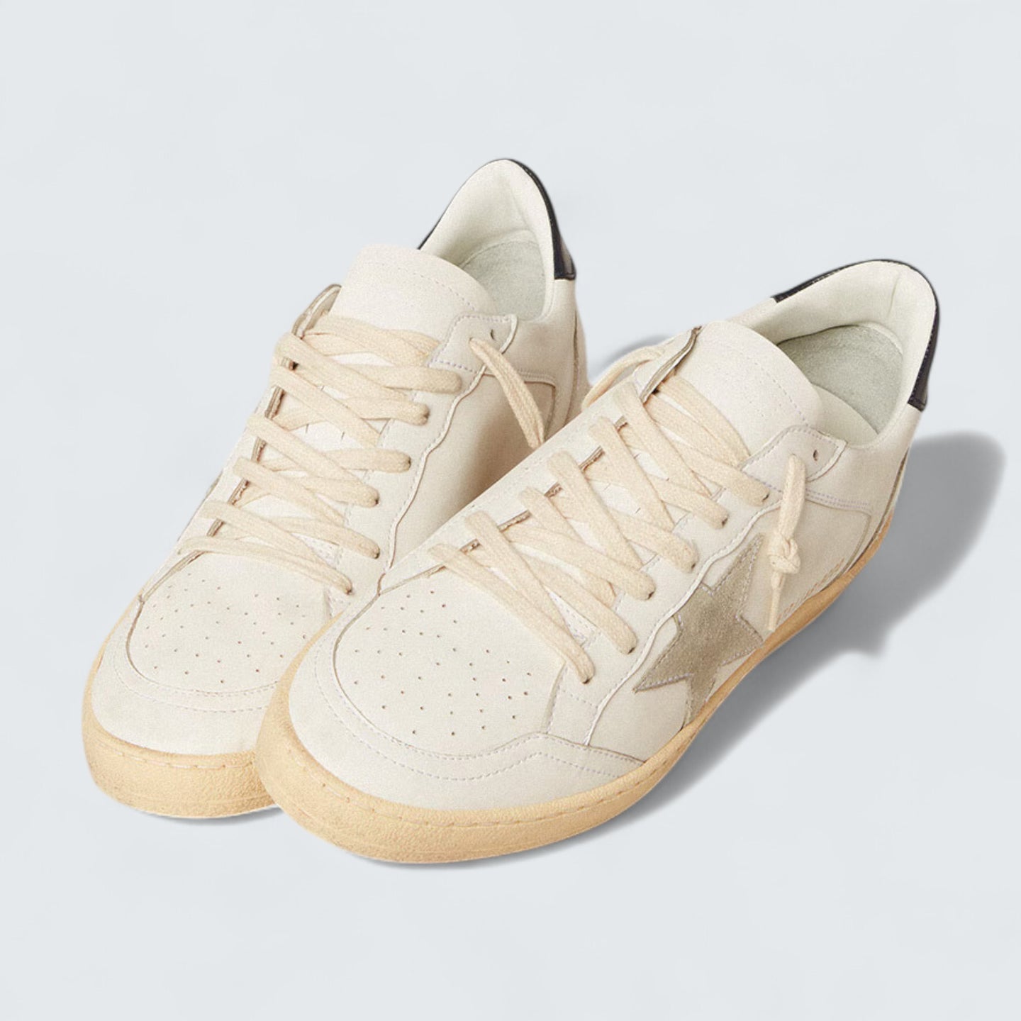Ball Star 'White Leather with Ice-Gray Suede Star and Midnight-Blue Glossy Leather Heel Tab'