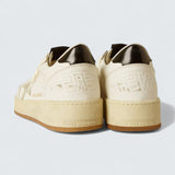 Ball Star 'White Leather with Ice-Gray Suede Star and Glossy Black Leather Heel Tab'