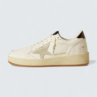 Ball Star 'White Leather with Ice-Gray Suede Star and Glossy Black Leather Heel Tab'