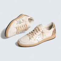 Ball Star 'White Leather with Silver Metallic Star and Gold Glitter Heel Tab'