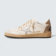 Ball Star 'White Leather with Silver Metallic Star and Gold Glitter Heel Tab'