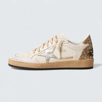 Ball Star 'White Leather with Silver Metallic Star and Gold Glitter Heel Tab'