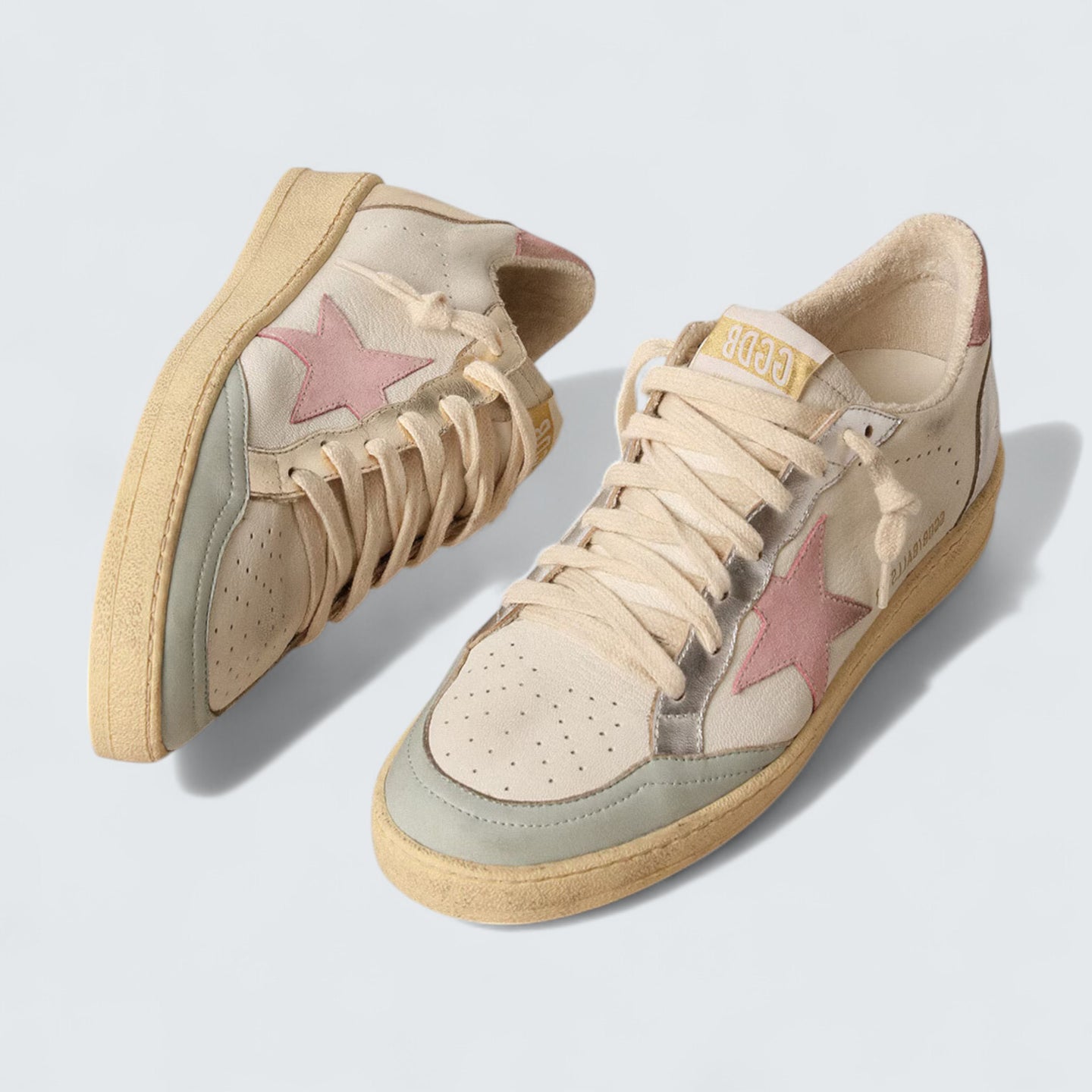 Ball Star LTD 'Nappa with Pink Suede Star and Metallic Leather Inserts'