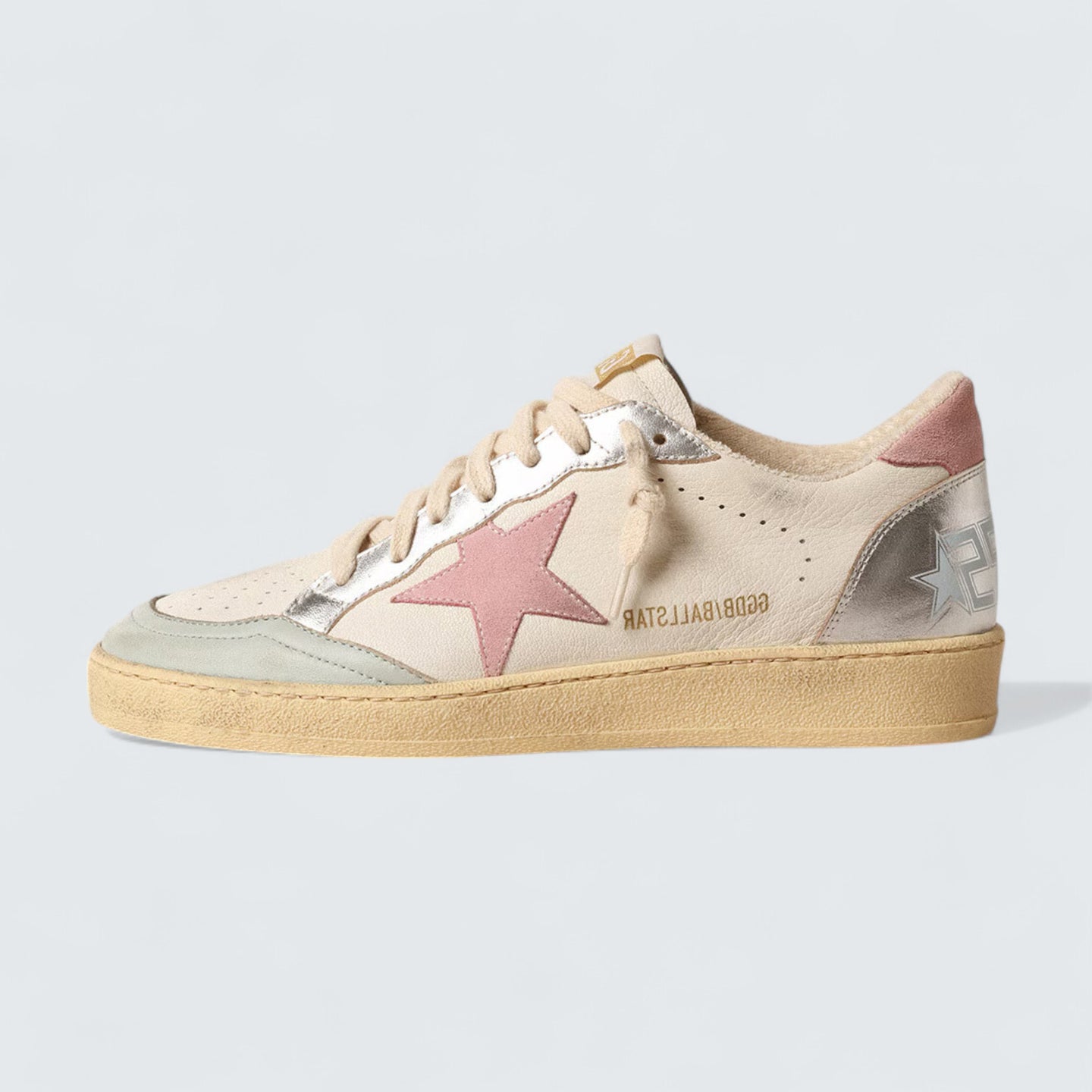 Ball Star LTD 'Nappa with Pink Suede Star and Metallic Leather Inserts'