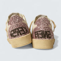 Ball Star 'White Nappa with Silver Glitter Star and Pink Glitter Heel Tab'