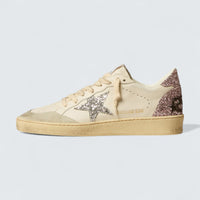 Ball Star 'White Nappa with Silver Glitter Star and Pink Glitter Heel Tab'