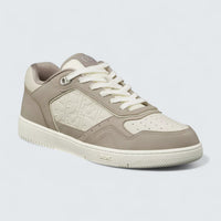 B27 Uptown Low-Top Sneaker ’Beige and White Grained Calfskin with White Dior Gravity Leather’