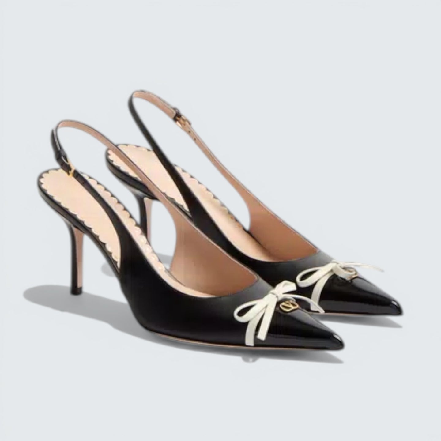Bepointy Slingback Pump In Patent Leather And Kidskin 80Mm